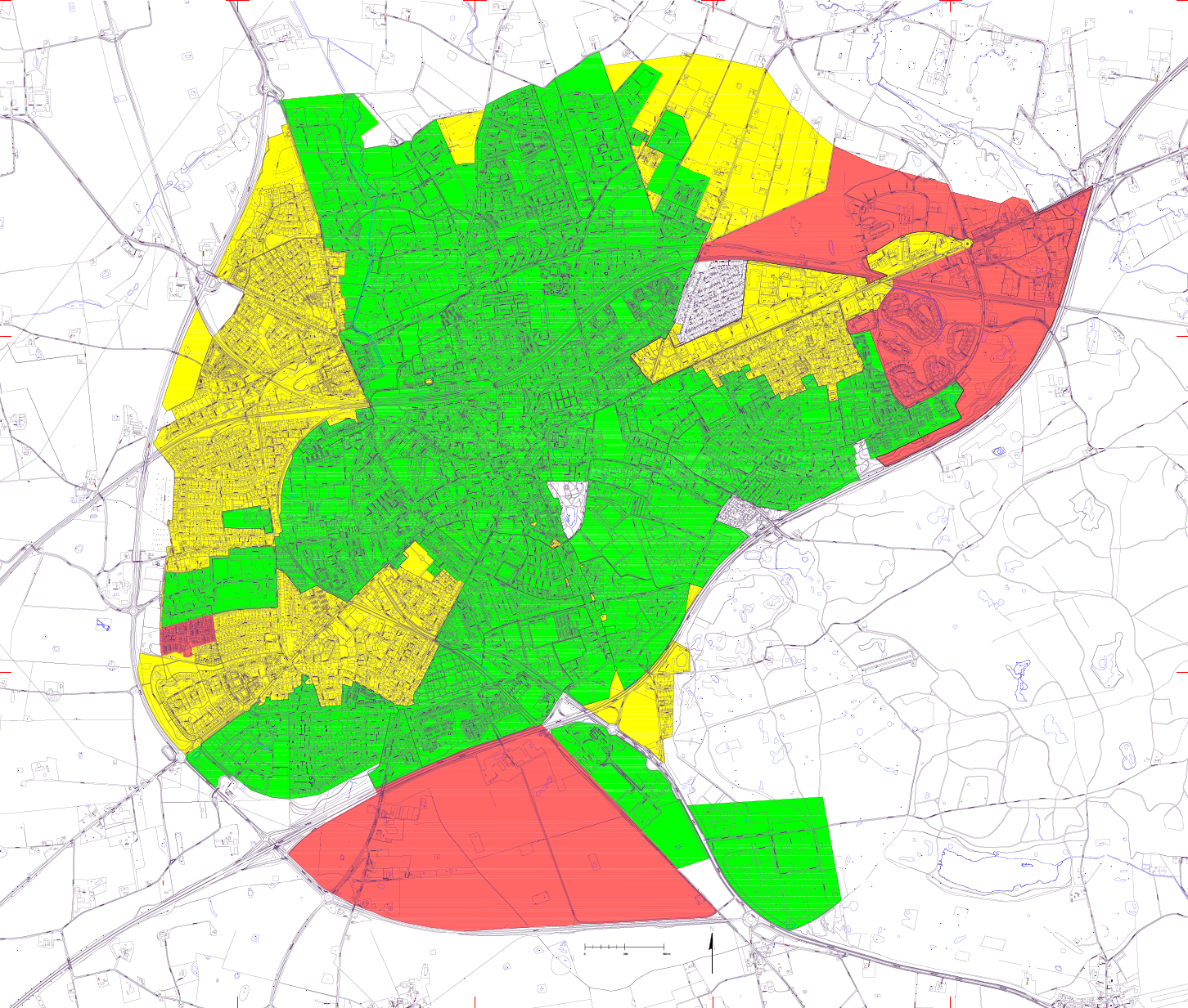 Kort over fjernvarmeområder i Slagelse 2023